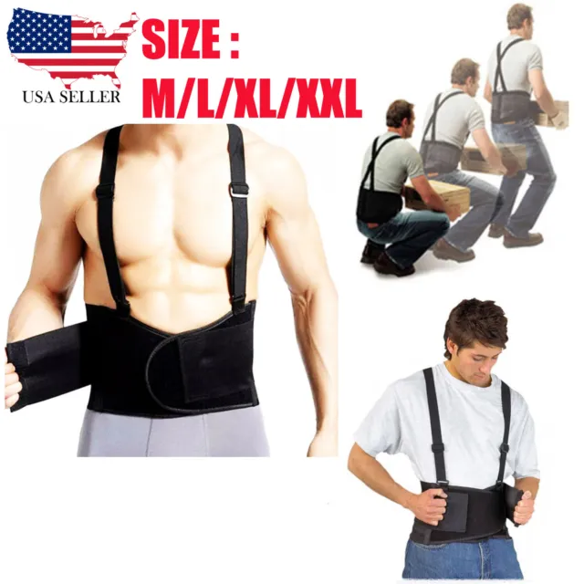 Heavy Duty Weight Lift Lumbar Lower Back Waist Support Belt Brace Suspender Work