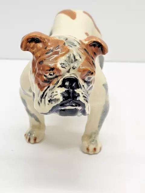 Vintage Porcelain Bulldog Figurine With Collar 6"