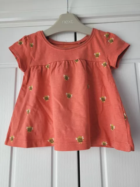 Size 12-18 Months Next Baby Girls Bee Themed Short Sleeve Top