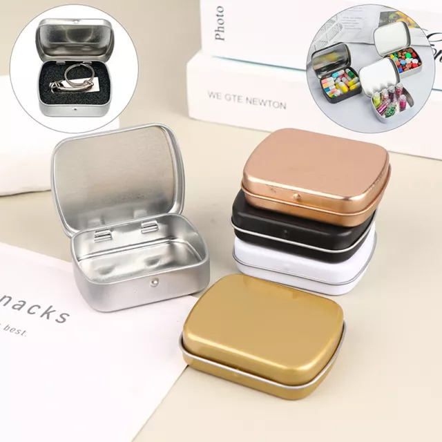 Mini Skater Metal Hinged Lid Tin Containers Portable Small Storage Empty Box G❤D