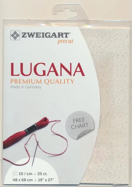 Zweigart Precut Lugana 25ct/10st 48 x 68cm 52% cotton 3835.18 gold fleck cream