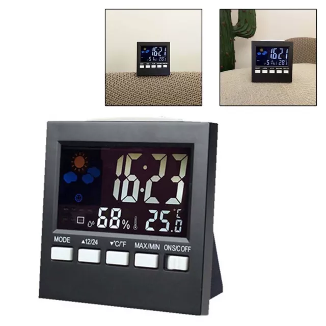 Thermomètre rétroéclairé et réveil hygromètre fiable et facile à utiliser