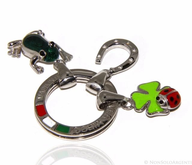 Portachiavi THUN Con Quadrifoglio E Coccinella - Portafortuna In MetallO Placcato, 5.5 X 5.8 Cm | Idea Regalo - Foto 8