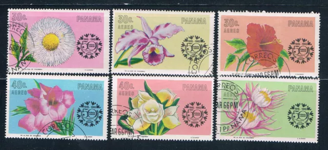 Panama C343-48 Used set Flowers 1966 CV 2.10 (P0321)+