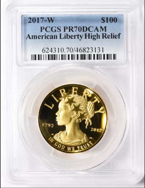 2017-W American Liberty High Relief $100 1oz Gold Coin PCGS PR70DCAM