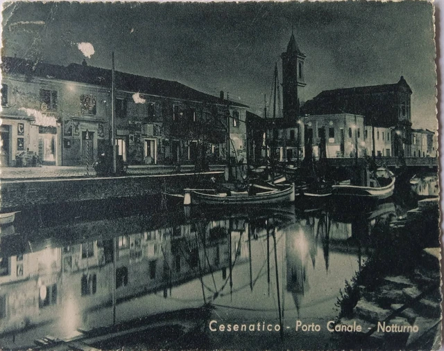 Cartolina  Cesenatico - Forli' Cesena - Notturno Porto Canale  Fg