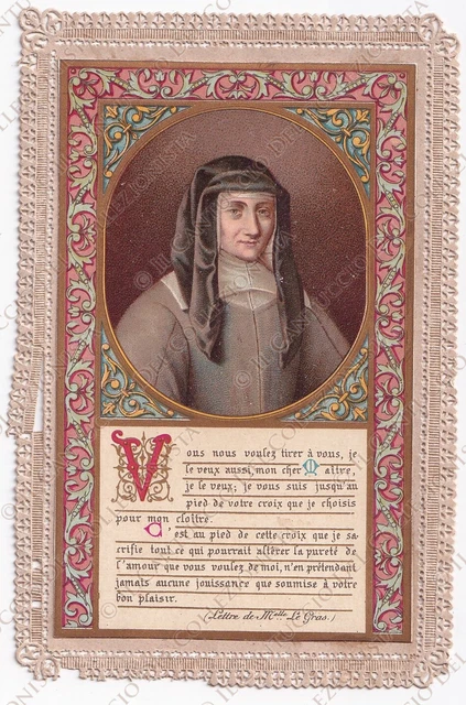 1880c Mademoiselle Le Gras Santa Luisa De Marillac Santino