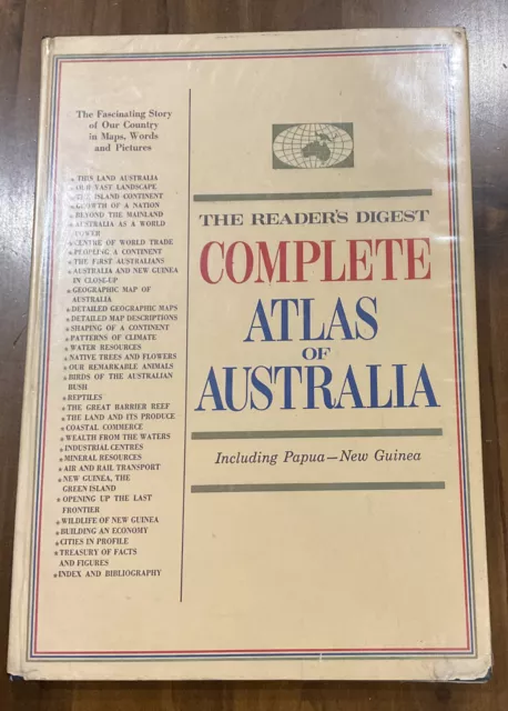 THE READERS DIGEST COMPLETE ATLAS OF AUSTRALIA 1968 1st Edition Hardcover DJ