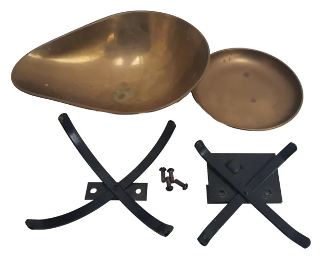 Balance Scales Brass Pan's & Brackets Libra Salvaged