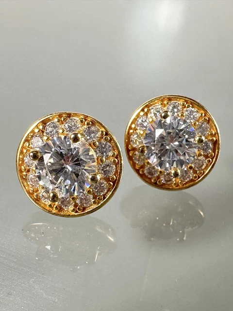 Boucles D'oreilles Créoles Or 14K Plaqué - Zirconium Cubique, Hypoallergénique, Pour Piercing Multiple - Lot 4-6 Pièces