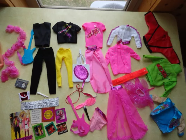 Vintage Barbie Doll with Rockers Clothing Lot Clean Very Good Used Cond.