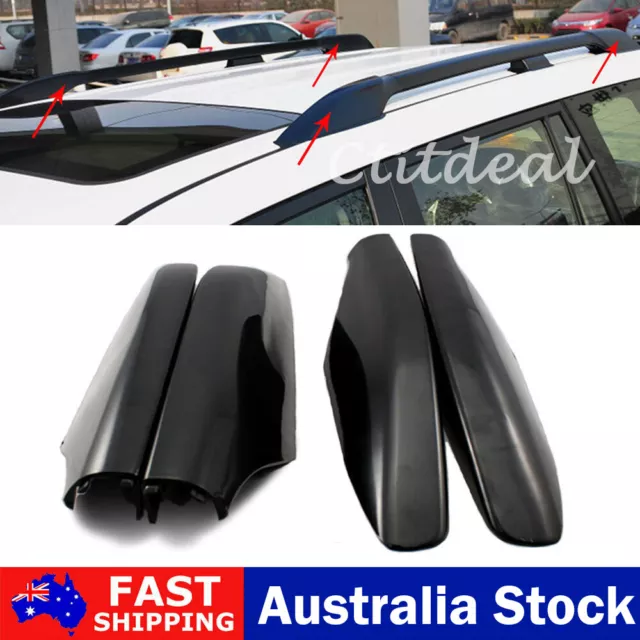 4x Black Roof Rack Cover Rail End Shell Replacement For Tesla