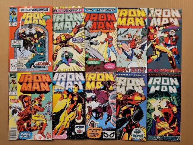 Iron Man #250-259 Complete Lot of 10 Marvel 1989