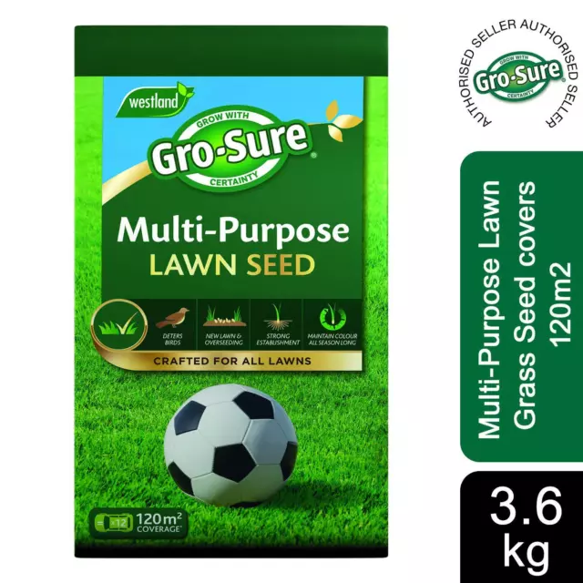 Cubiertas de semillas de césped multiusos Gros-Sure 120m2, 3,6 kg