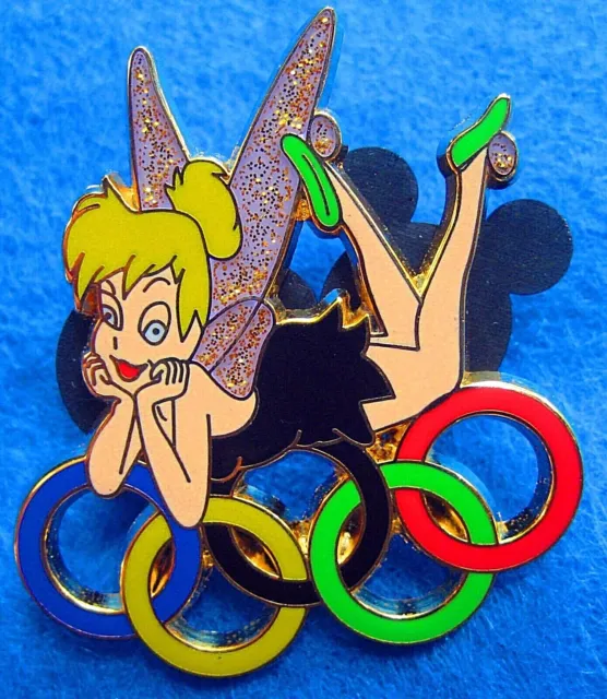 Tinkerbell Olympic Games Rings Fairy Girl Dreaming Of Gold Medal Win Pin Le100