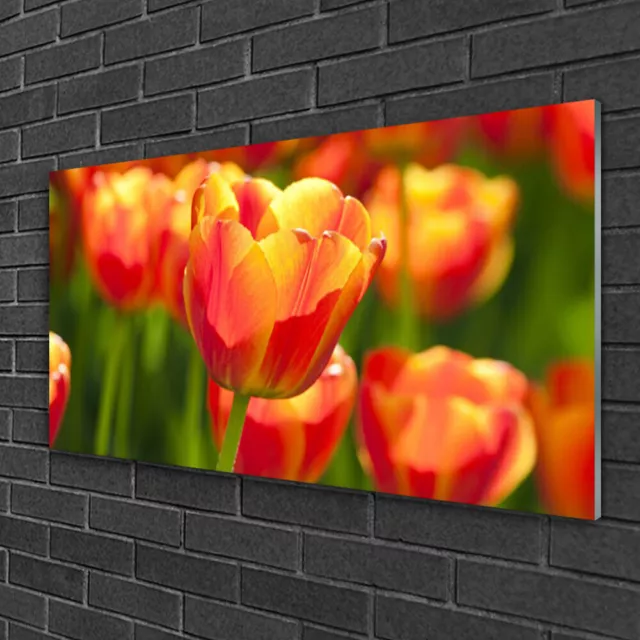 Imagen en vidrio Impresión Cuadro de 100x50 Tulipanes Floral