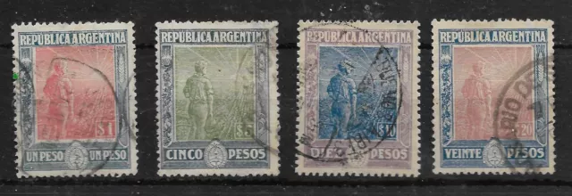 1912-15 Argentina High Values Set. SG 408-11. Sc 201-4. All CDS Used