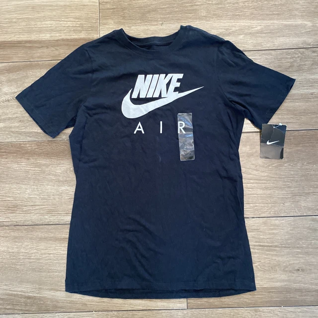 Nike Youth Big Kids Boys' Air T-Shirt in Black/White, Size : Large