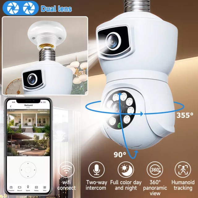 1080p Dual Lens WiFi IP Camera Wireless Outdoor CCTV PTZ Home Security IR Cam