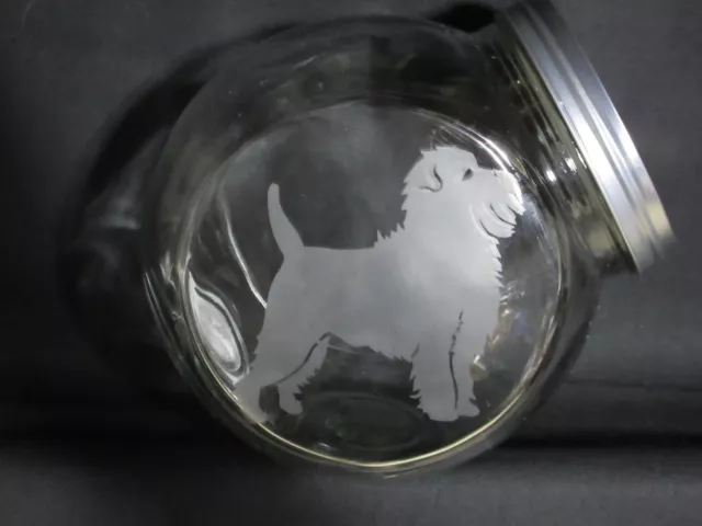 New Etched Affenpinscher Glass Cookie Treat Candy Storage Jar Canister