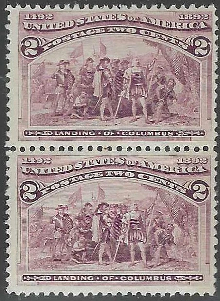 SC#231 - 2c Columbian Exposition Vertical Pair MNH (231-14)