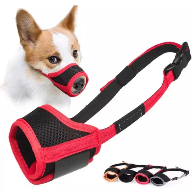 Chewing Mesh Mouth Muzzle Pet Dog Mask Bark Adjustable Anti Stop Bite Grooming