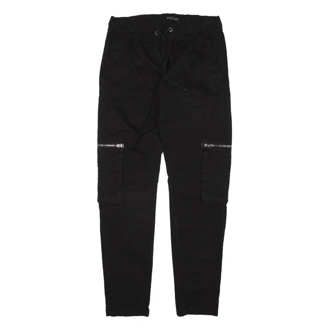 BRAVE SOUL Pantaloni cargo neri regolari affusolati da donna W32 L29