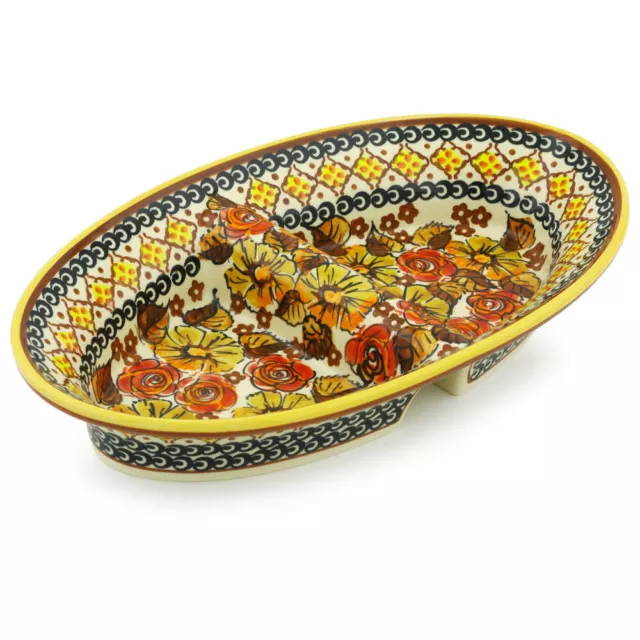 Polish Pottery Divided Dish 11" Autumn Glow UNIKAT