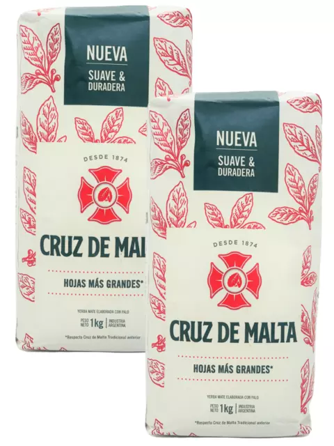 Yerba Mate Cruz de Malta 1kg - 2X PACK (2Kg) FREE SHIPPING AUSTRALIA WIDE