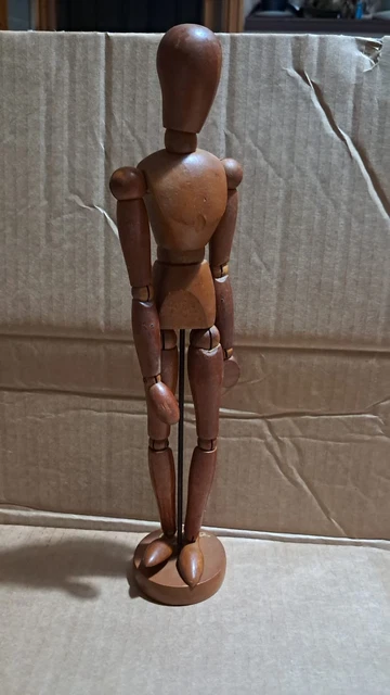 3 Manichini Artistici Snodati In Legno - Modelli Da Disegno Con Supporto Per Artisti E Decorazione Casa