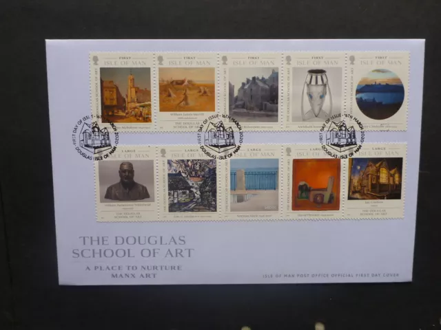 Isle Of Man 2020 Douglas School Of Art Set 10 Stamps First Day Cover