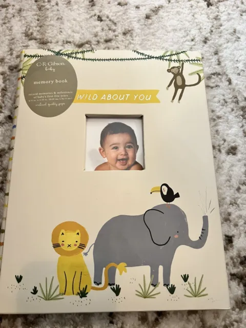 C.R. Gibson Wild About You Baby's First Five Year Memory Keepsake Book NWT
