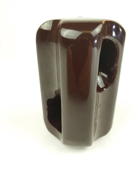 Vtg Brown Guy Wire Strain Protector Ceramic Porcelain Insulators