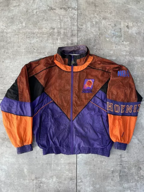 Vintage 90s Phoenix Suns Jacket Mens XL Pro Player Mesh Windbreaker NBA Logo