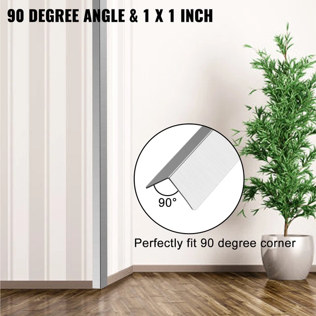 VEVOR Stainless Steel Corner Guards Wall Corner Protector 1 x 1 x 48" 10 Pcs 3