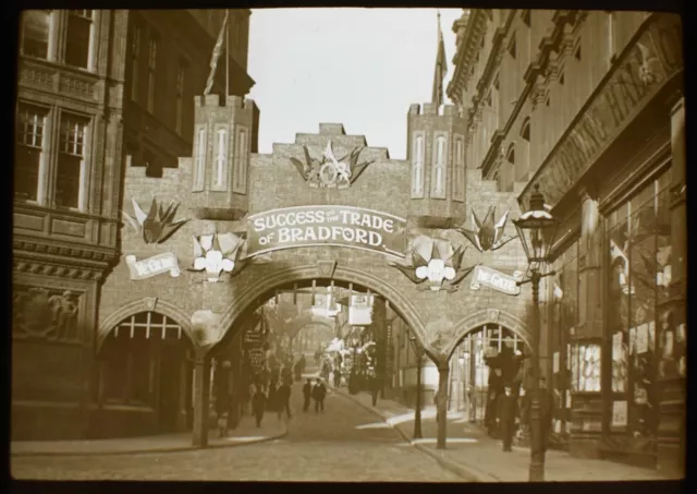 Antike Magische Laterne Schiebe 1904 Bradford Ausstellungsfoto Nr. 23 Foregate