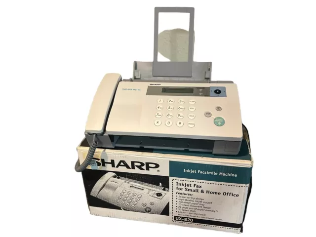 Sharp UX-B20 Plain Paper Fax Machine Phone Copier  Original Box  NO INK