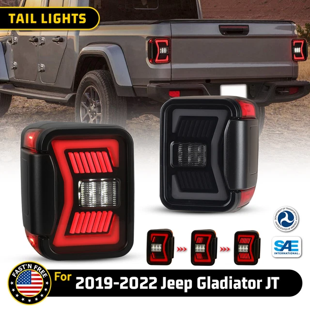 LED TAIL LIGHTS for Jeep Gladiator 20192023 JT Sequential Brake Smoke