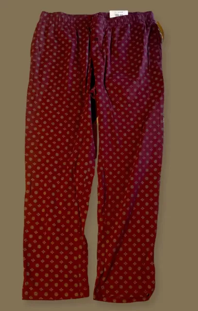 NEW STAFFORD MEN Sleep Pajama Pant 100% Cotton Red Cream Plaid