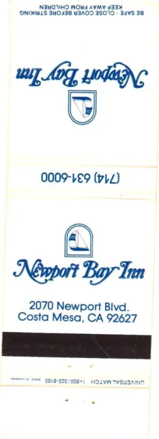 Newport Bay Inn, Costa Mesa, California Vintage Matchbook Cover