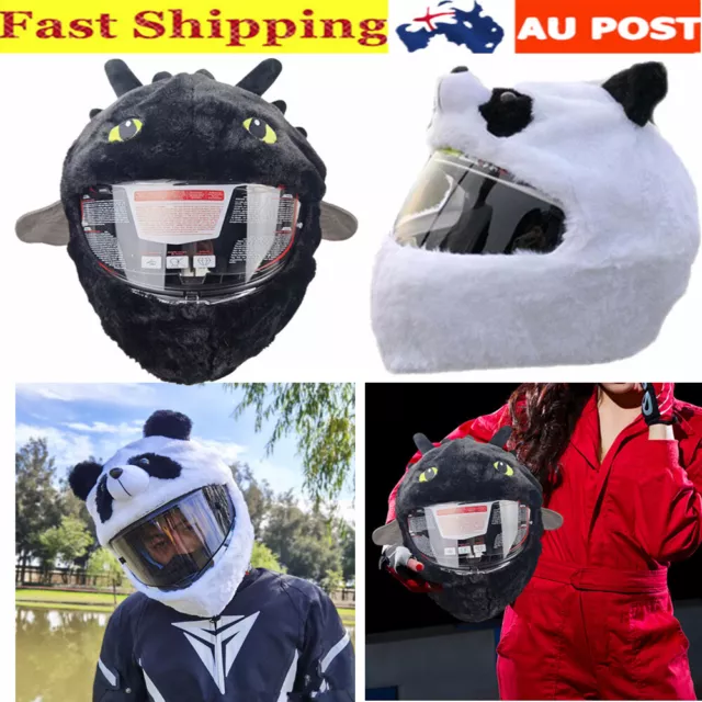 Motorcycle Helmet Covers Funny Cartoon Plush Helmet Protective Cover Full Face