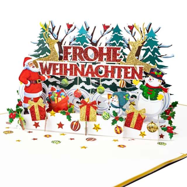 LIMAH® Weihnachtskarte Pop Up 3D Frohe Weihnachten