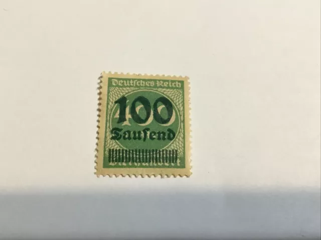 Deutsches reich 400 Mark Stamp Overprint 100 Tausend Never Used Fine - VF +