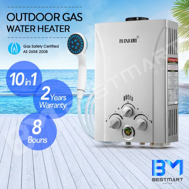 MAXKON 4WD Portable Gas Hot Water Heater Outdoor Caravan LPG Instant Shower Camp