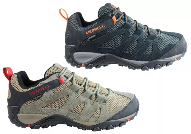 Mens Merrell Alverstone Waterproof Comfortable Leather Hiking Shoes - ModeShoesA