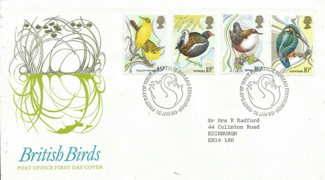 FDC SPD Great Britain Scott# 884-887 Birds 1980