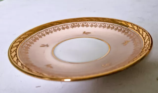 Vintage Limoges Breakfast Tea  Saucer - Pink Gold Rim 2