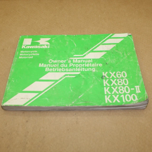 Manuel Technique D'entretien Du Proprietaire Kawasaki Kx 60 Kx 80 Kx 100 1992