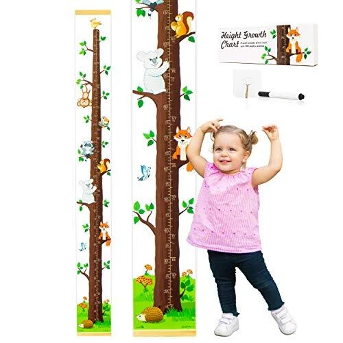 Height Growth Chart for Kids - Measuring Canvas , Funny Colorful