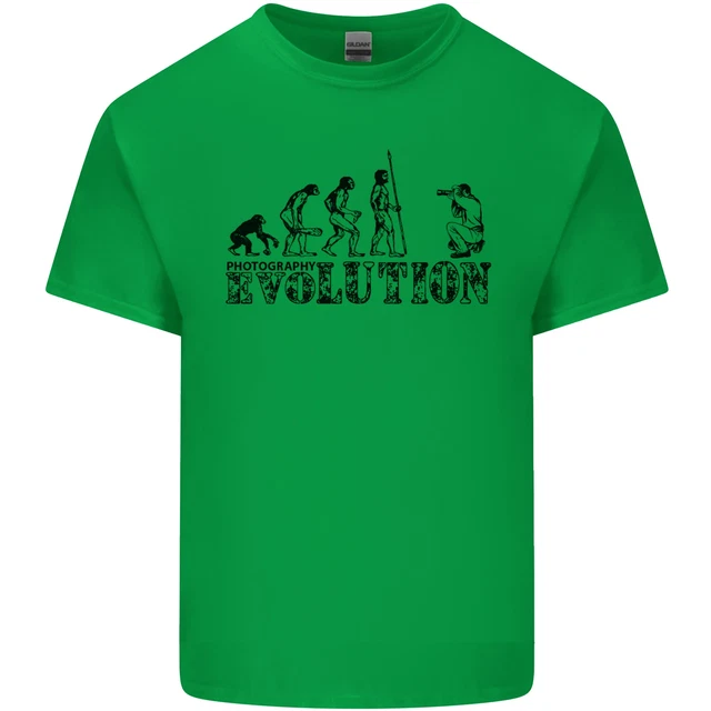 T-shirt da uomo in cotone Evolution Photographer divertente fotoraphy 9